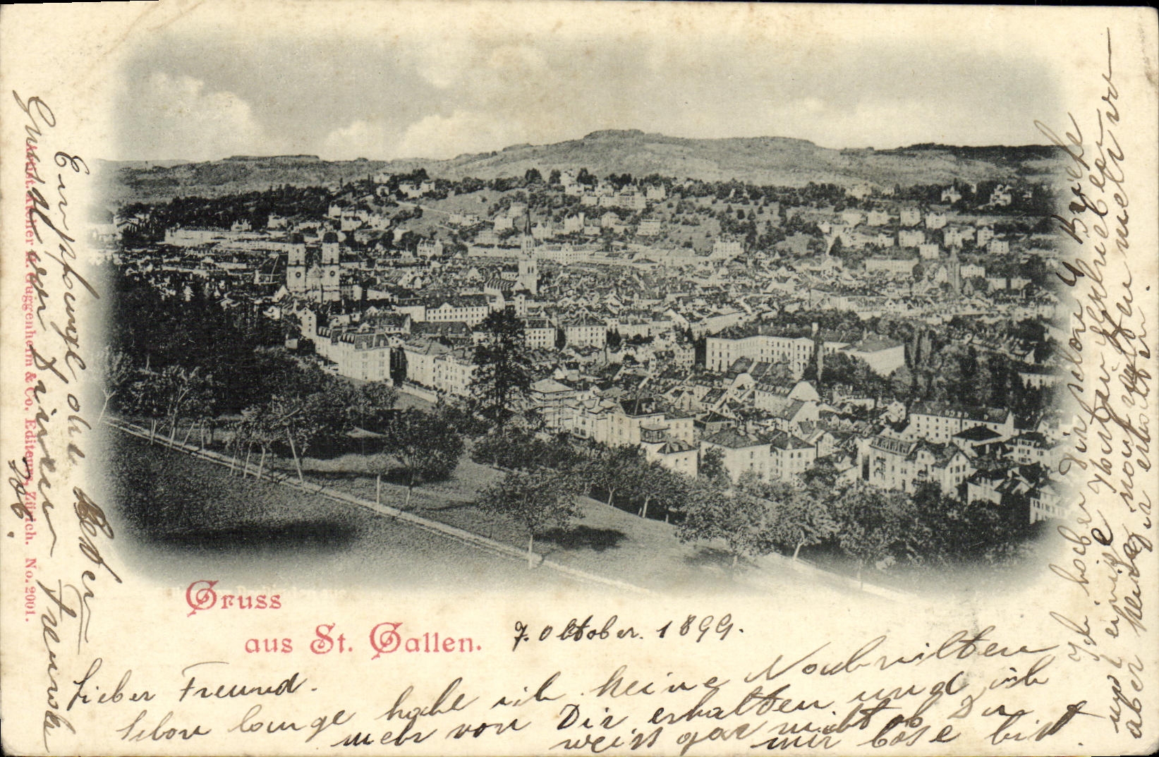 CPA Suisse Gruss aus St Gallen Carte 1899