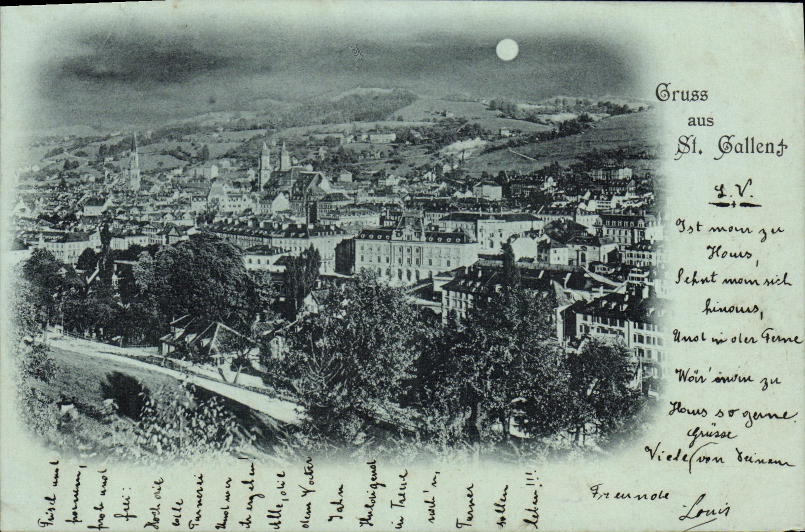 CPA Suisse Gruss aus St Gallen Carte 1898