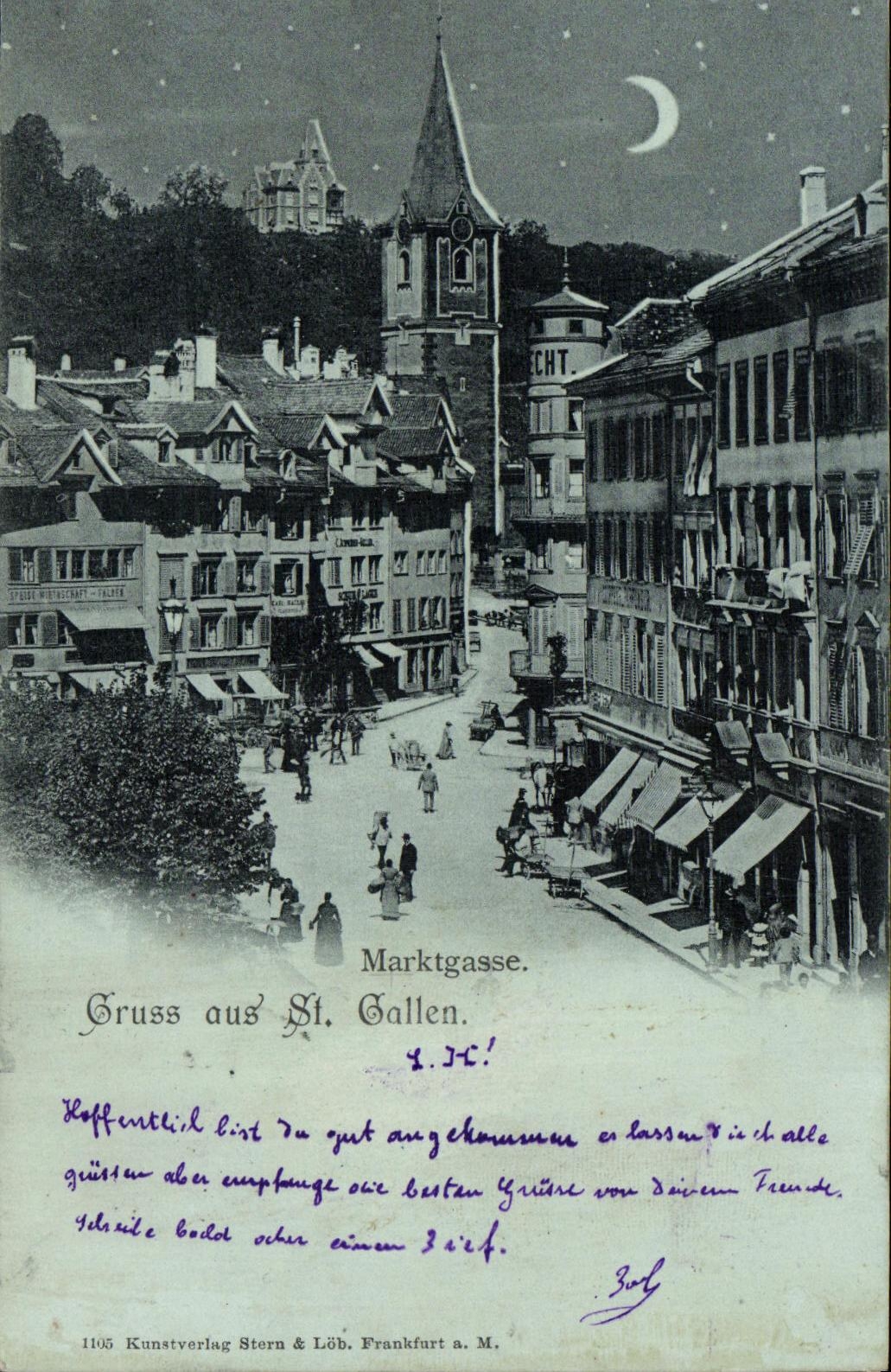 CPA Suisse St Gallen Marktgasse Carte 1898