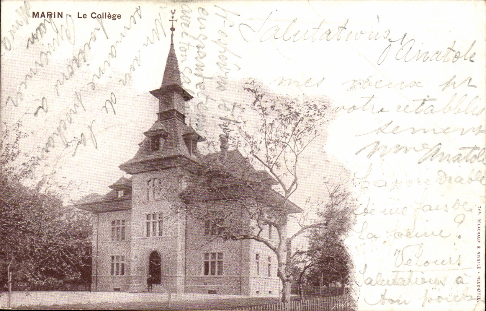 VINTAGE POSTCARD Swiss Sailor the college