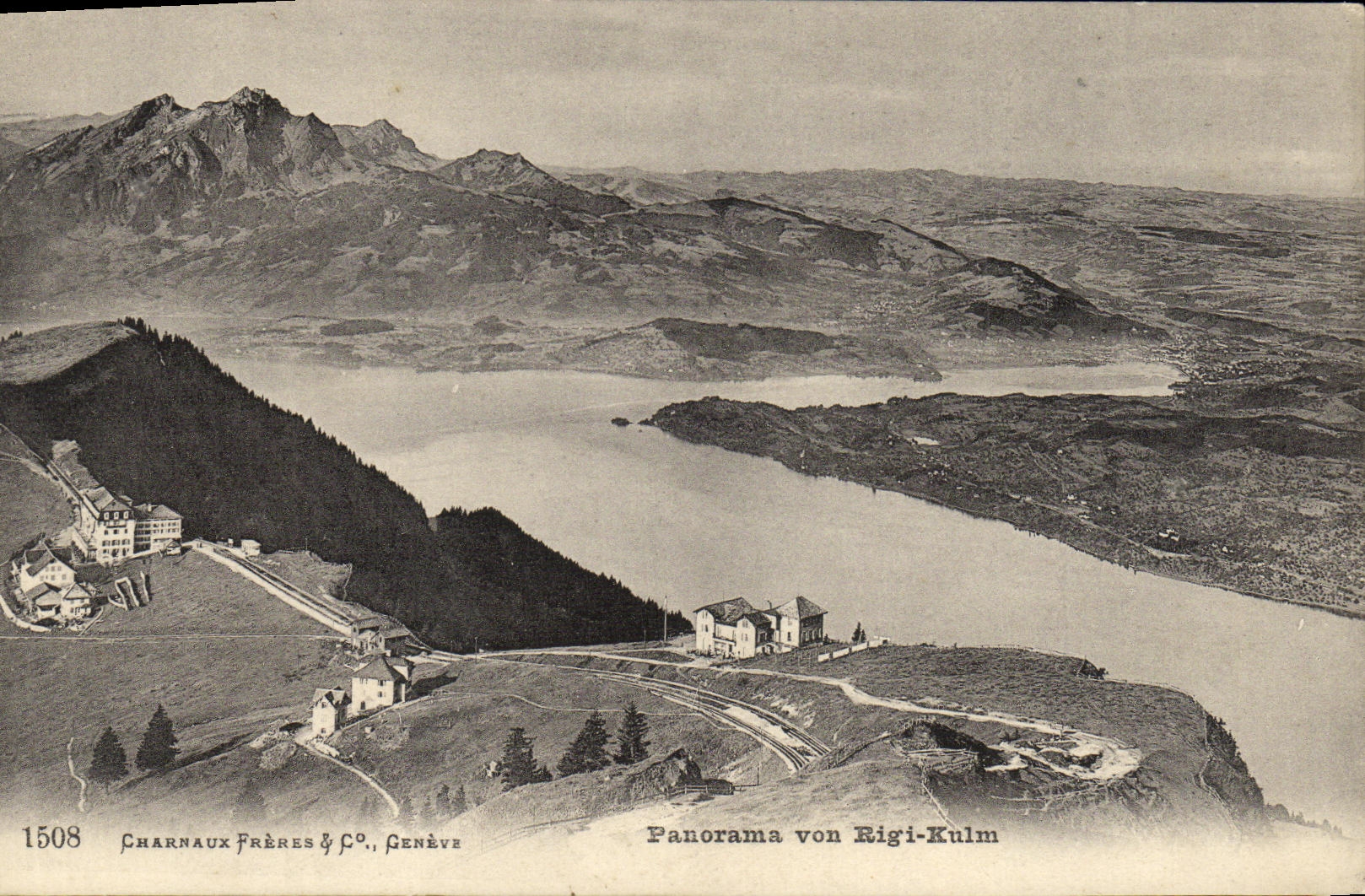 CPA Suisse Panorama mit Rigi Kulm