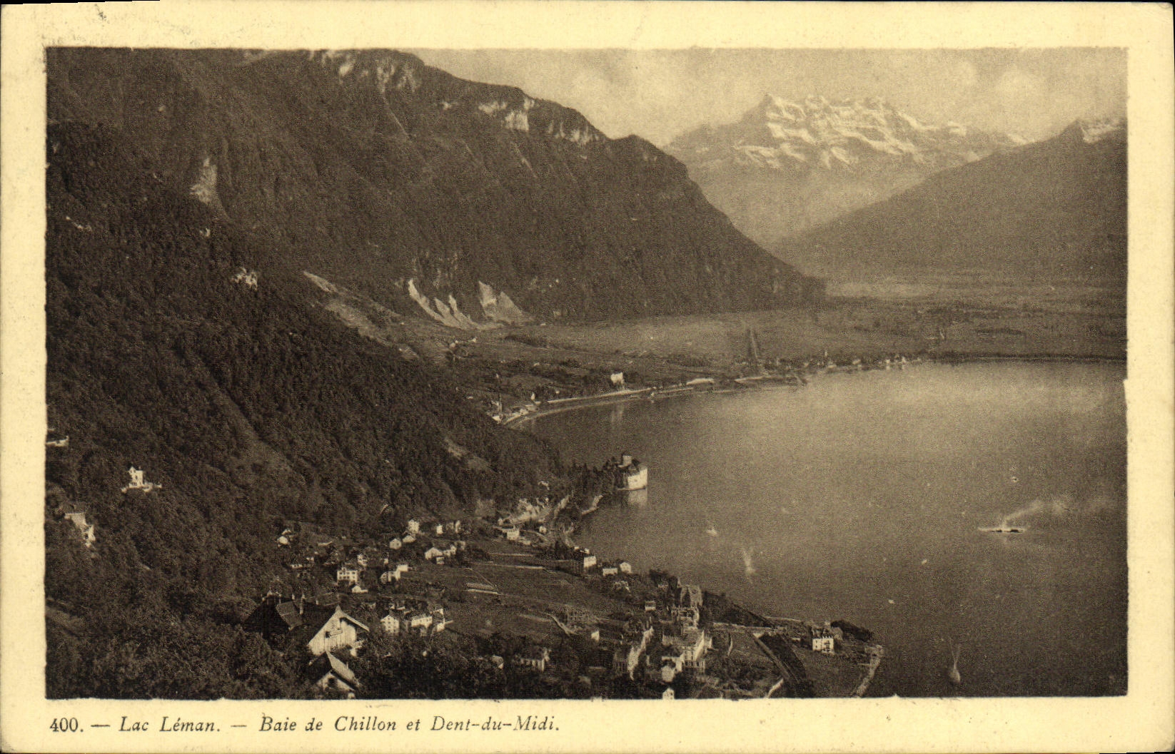 CPA Suisse Lac Leman Baie de Chillon et dent du Midi