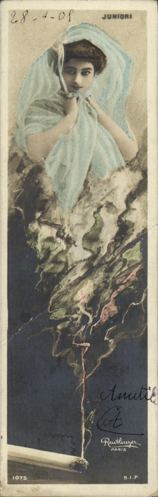 CPA Fantaisie Femme Junidri Cigarette Tabac