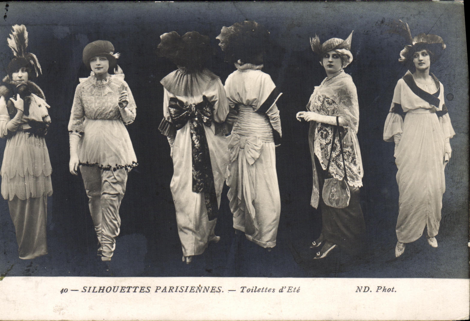 VINTAGE POSTCARD Fantasy Women Parisian Silhouettes Toilets D be