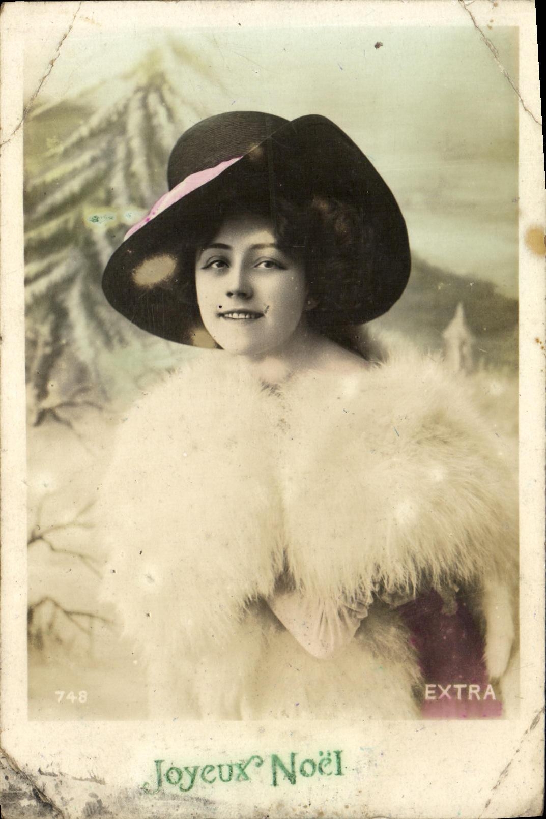 CPA Fantaisie Femme Joyeux Noel