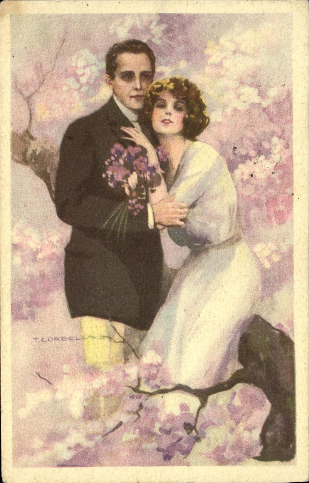 CPA Fantaisie Femme Couple