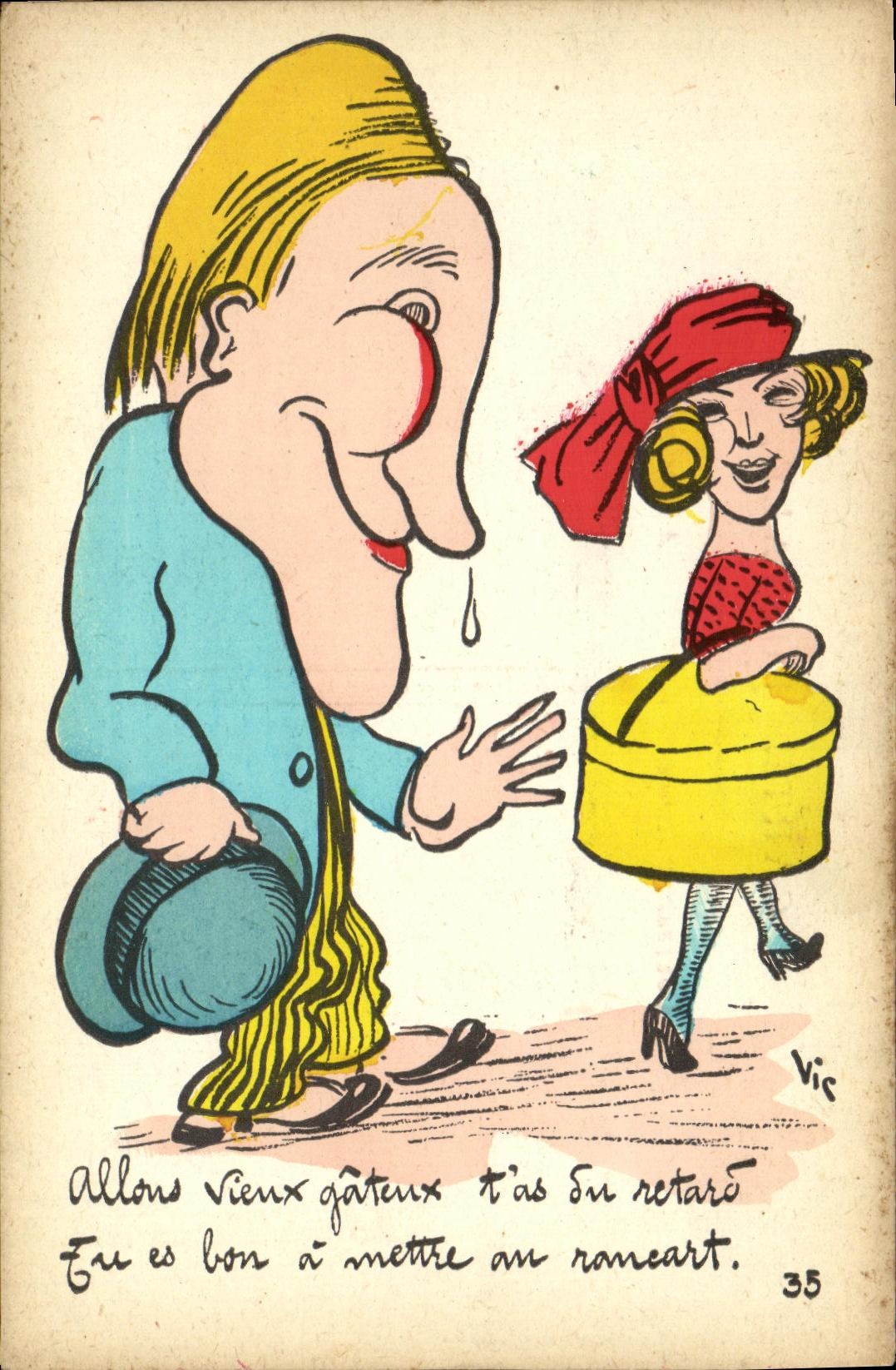 CPA Fantaisie Humour Homme Vieux gateau