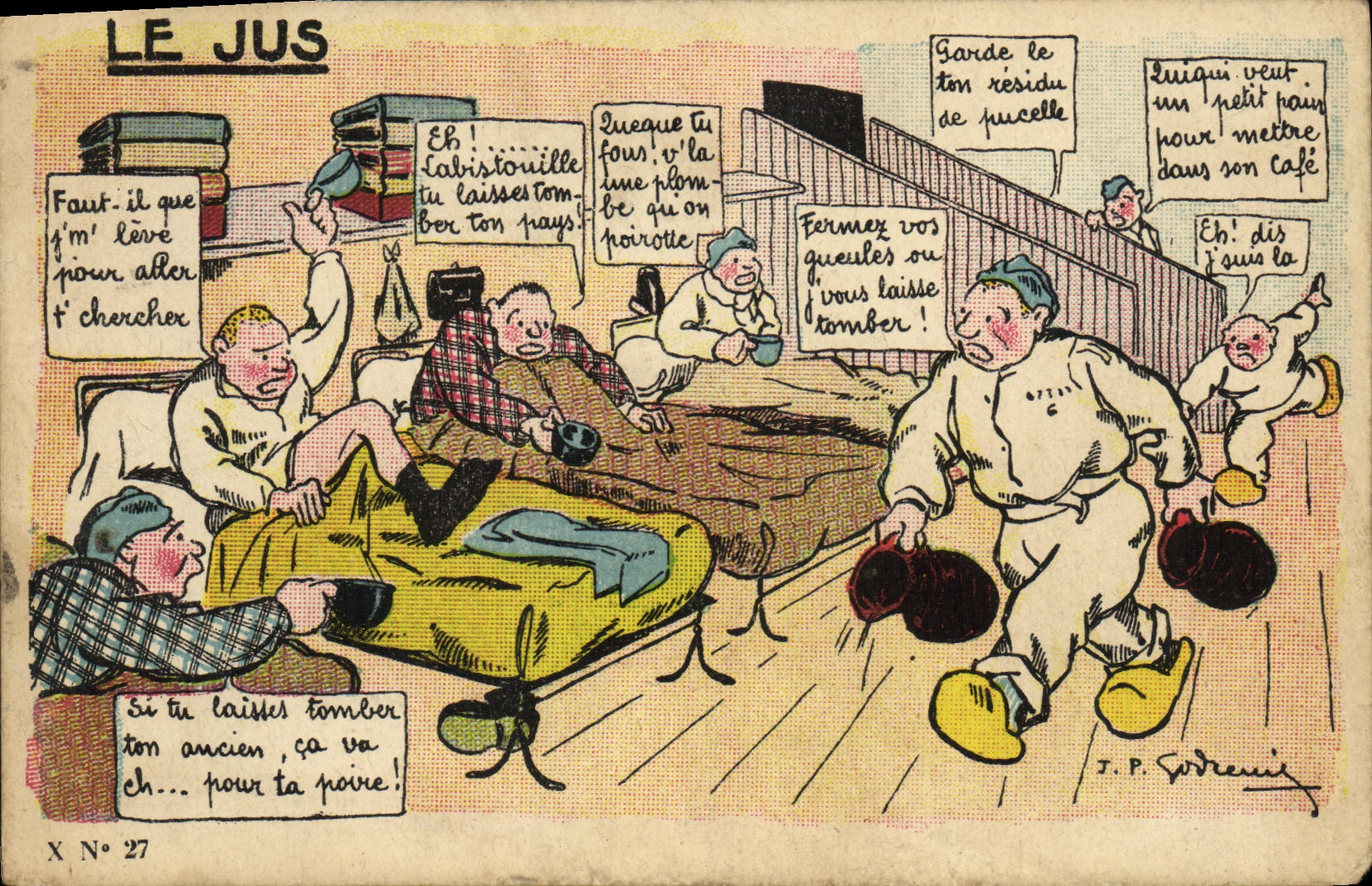 VINTAGE POSTCARD Fantasy the juice Militaria