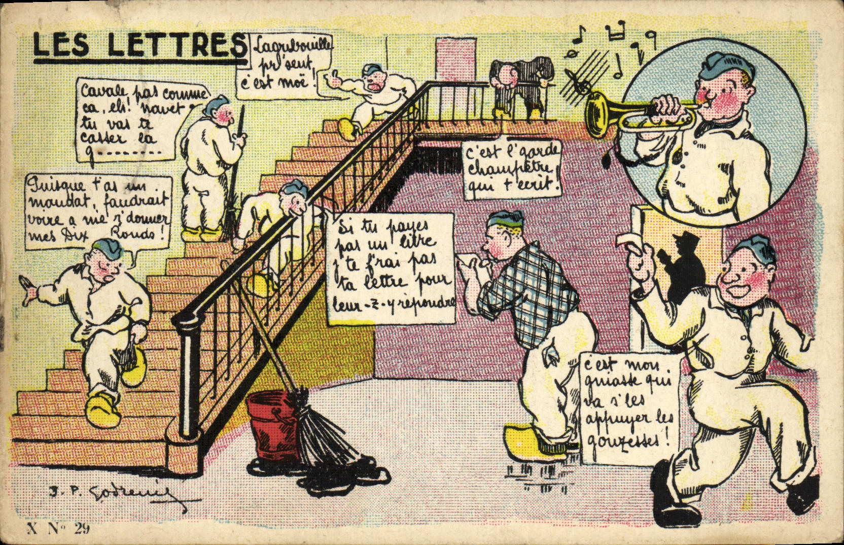 VINTAGE POSTCARD Fantasy the Militaria letters