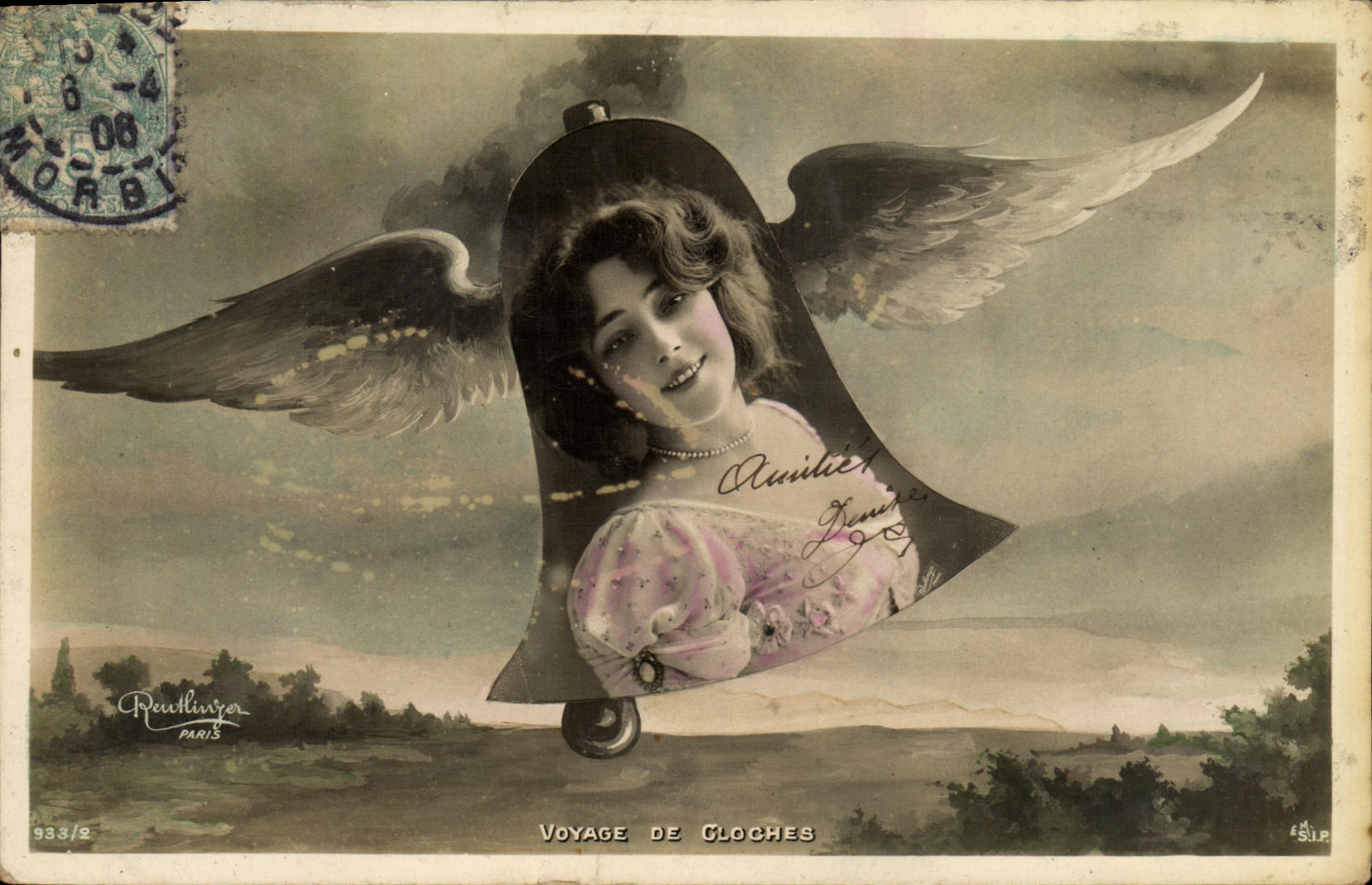 CPA Fantaisie Femme Cloche