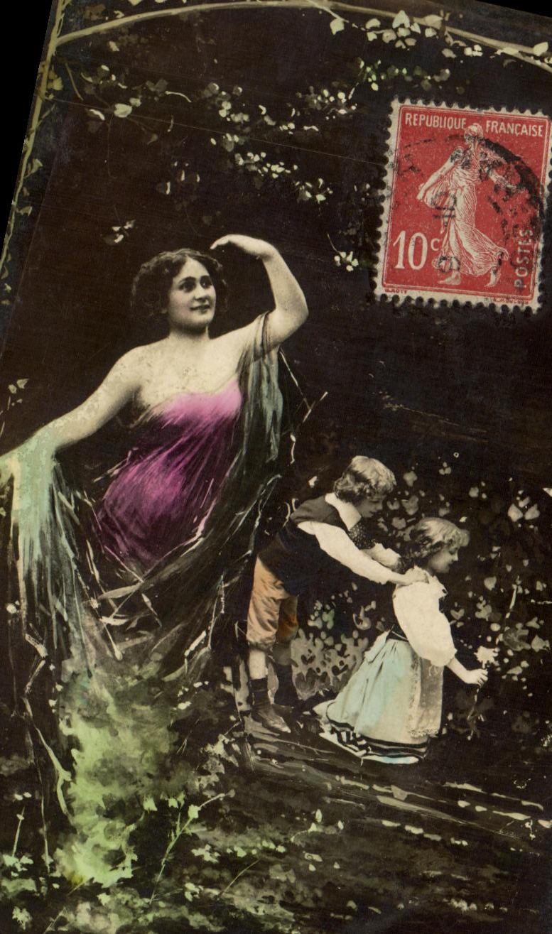 CPA Fantaisie Femme Enfants