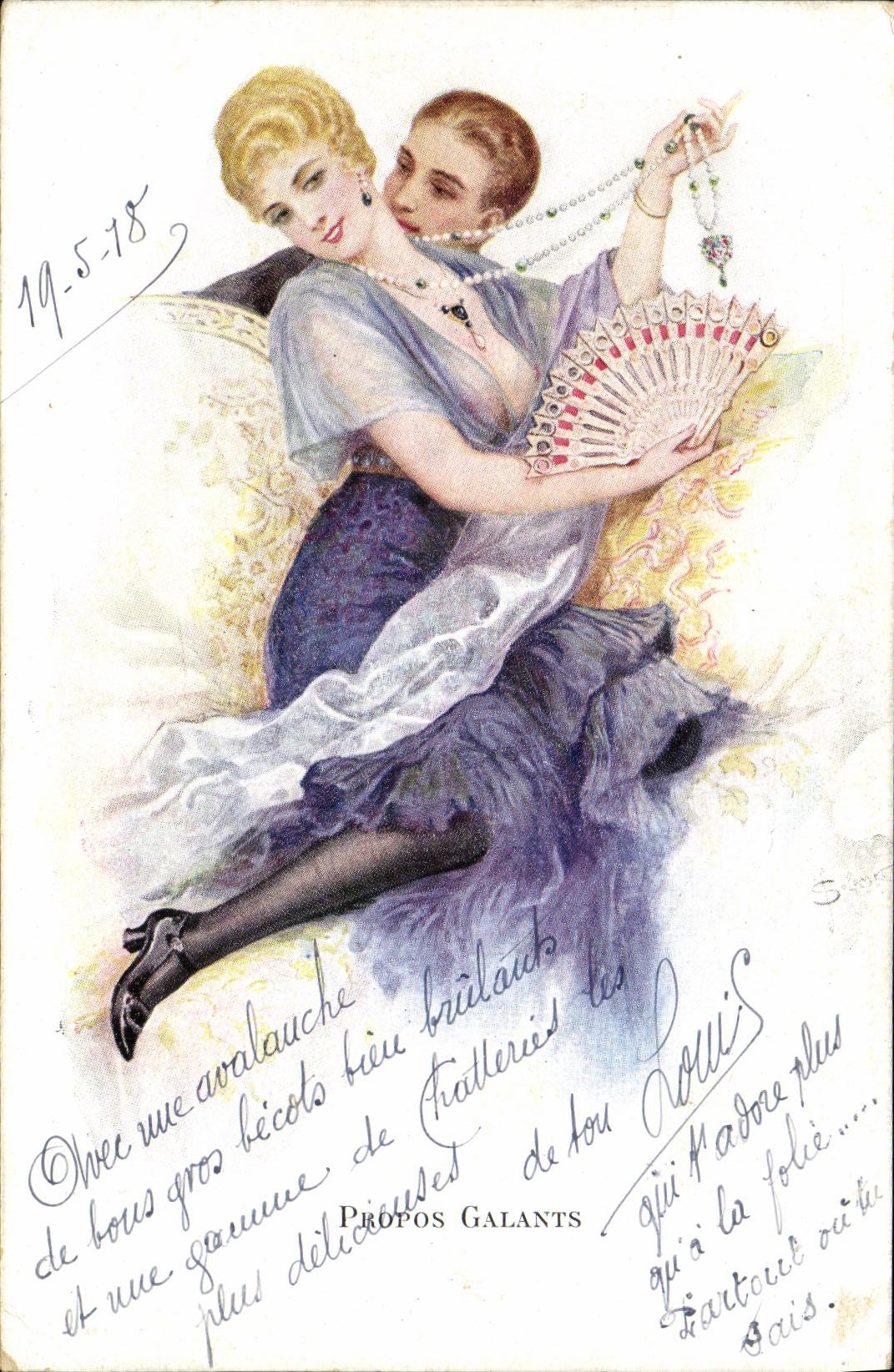 CPA Fantaisie Eventail