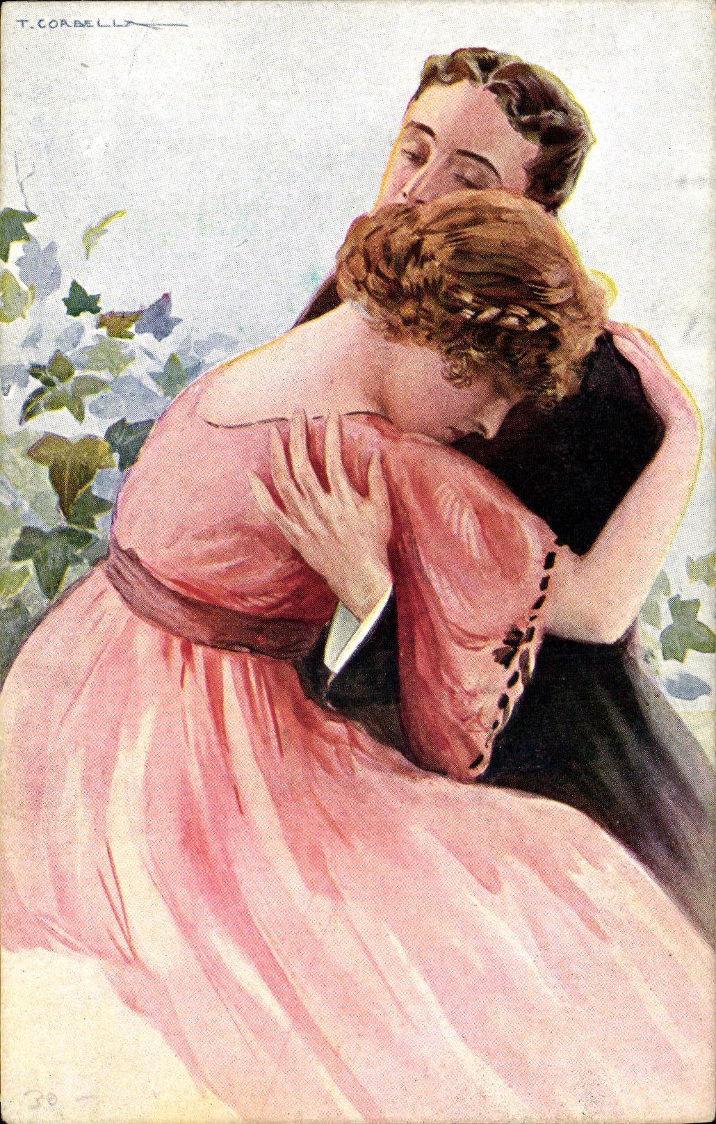 CPA Fantaisie Femme couple Corbella