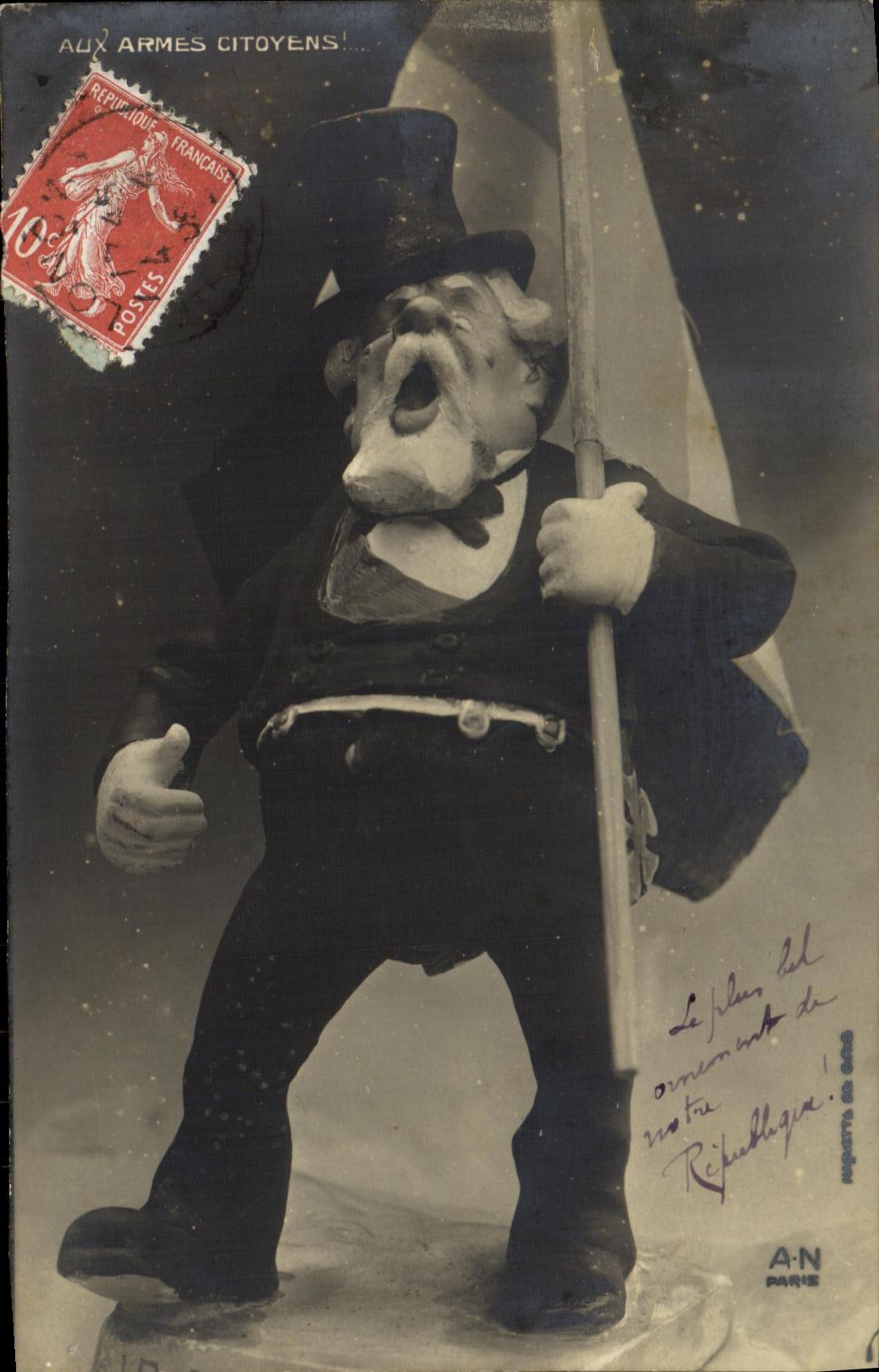 CPA President de la Republique Fallieres Aux armes citoyens