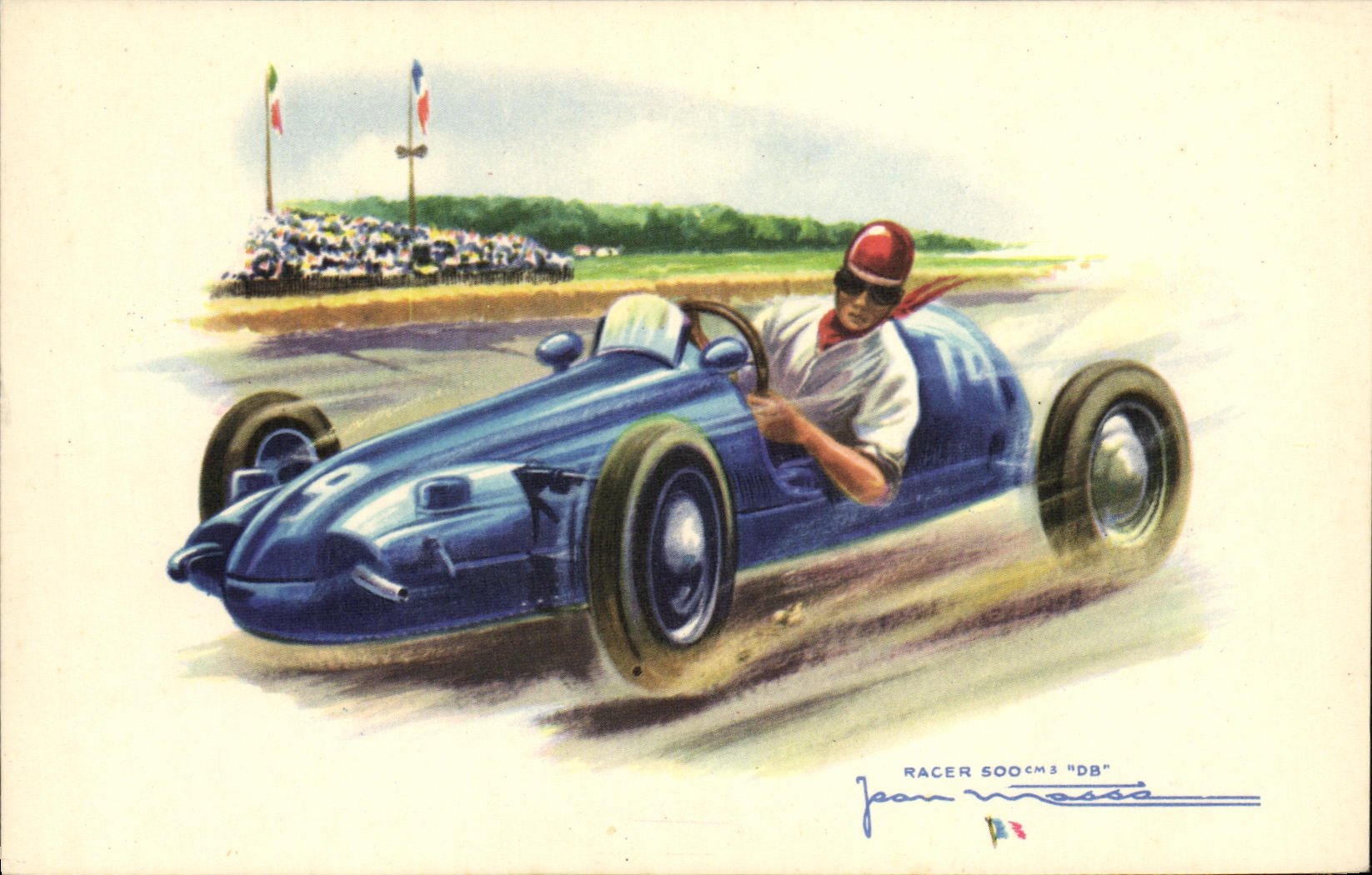 VINTAGE POSTCARD Automobile Racer 500cm3 dB