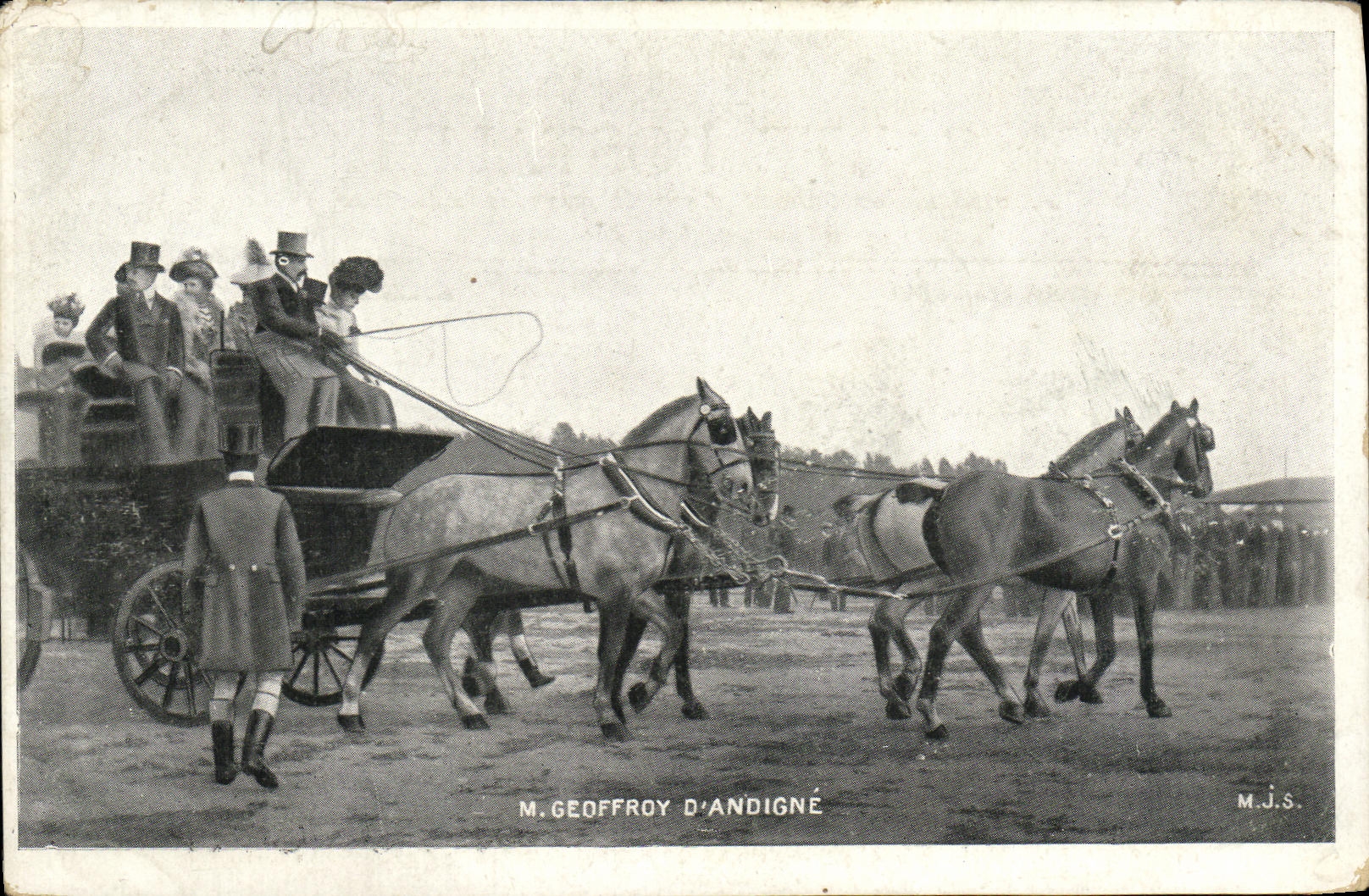 CPA Politique Geoffroy d'Andigne Caleche Chevaux