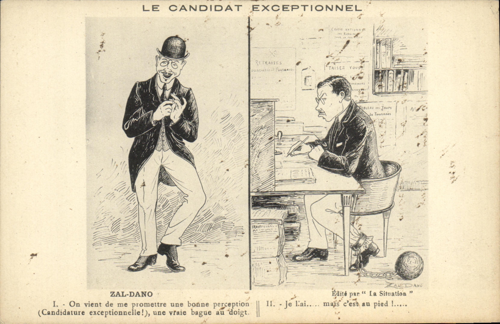 VINTAGE POSTCARD exceptional Canidat Zal Dano