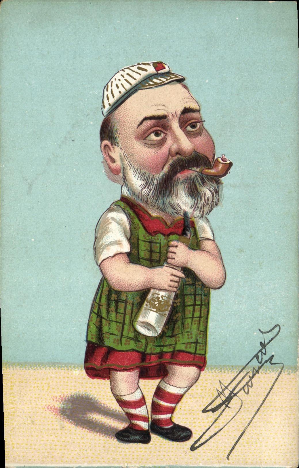 CPA Edward VII et son biberon Militaria