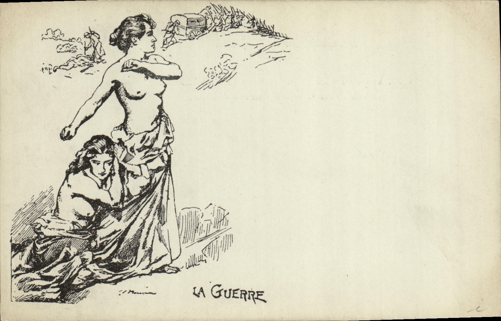 VINTAGE POSTCARD Political the war Militaria Woman