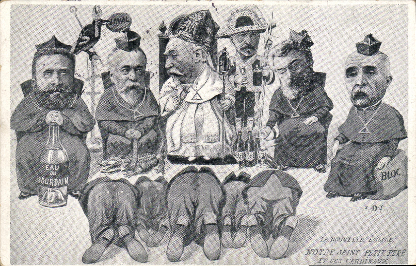 VINTAGE POSTCARD Fantasy the new church Our Saint Father and his cardinals