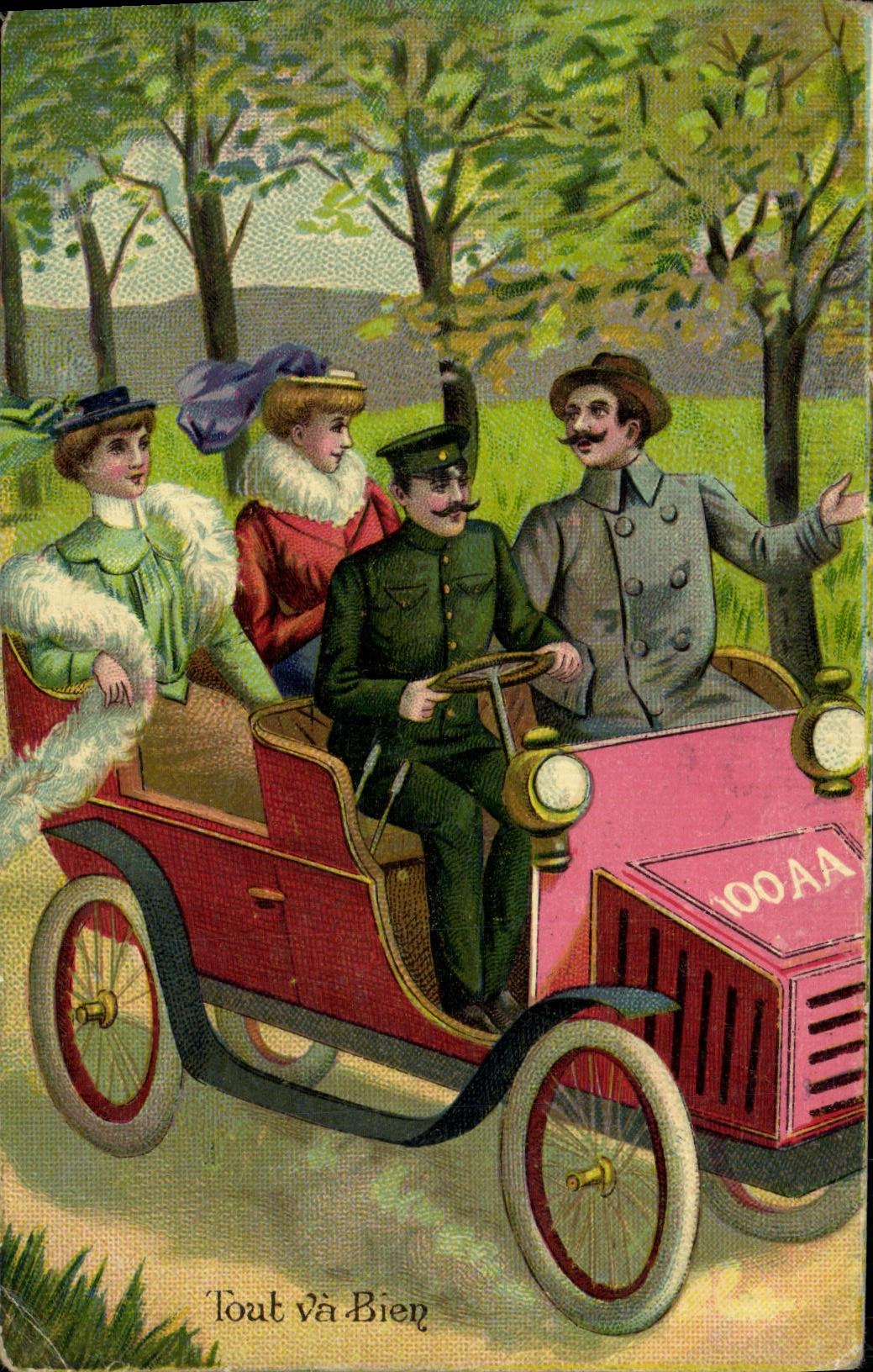 CPA Fantaisie Automobile Tout va bien