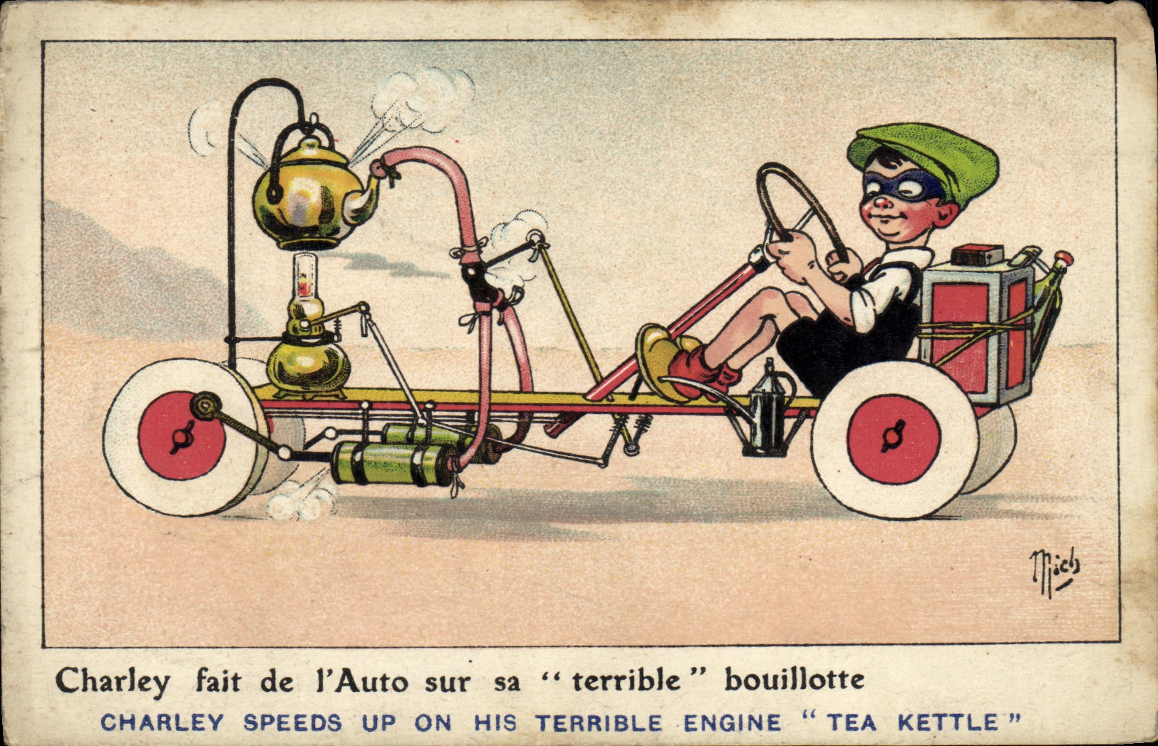 CPA Fantaisie Automobile Charley fait de l'auto 