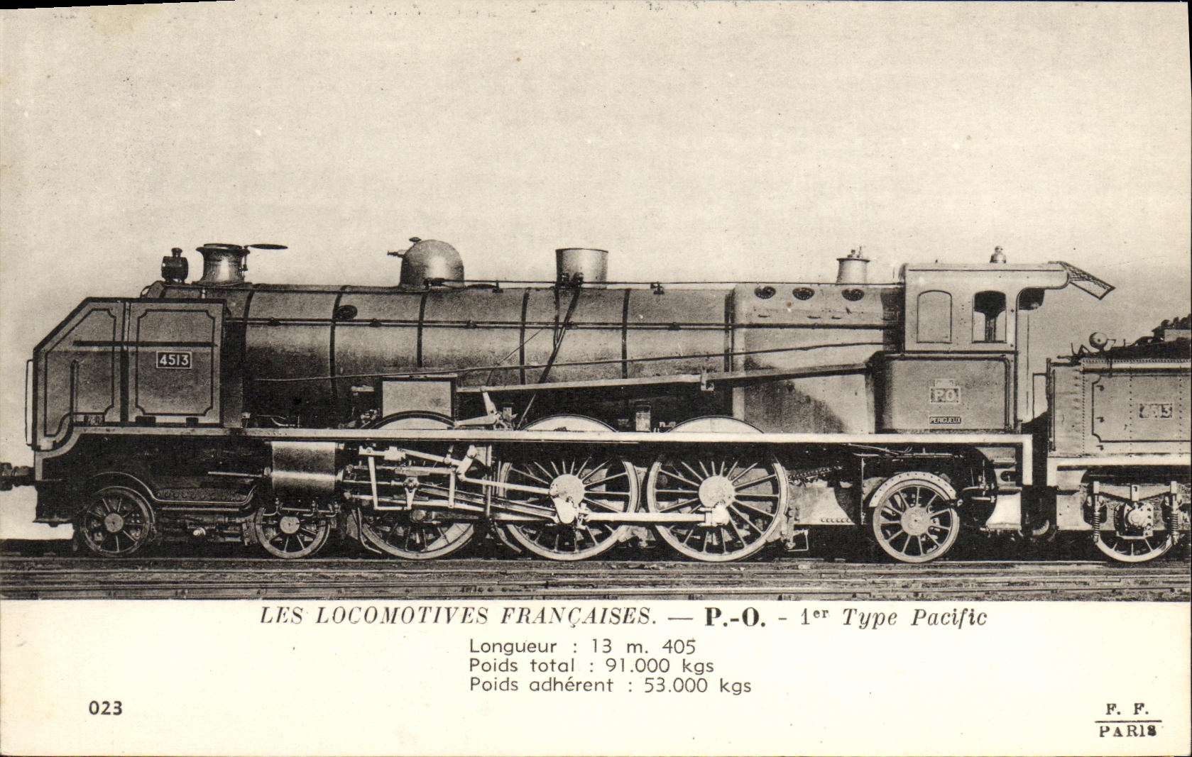 Tipo pacífico del PO 1r locomotor del tren de la POSTAL de la VENDIMIA