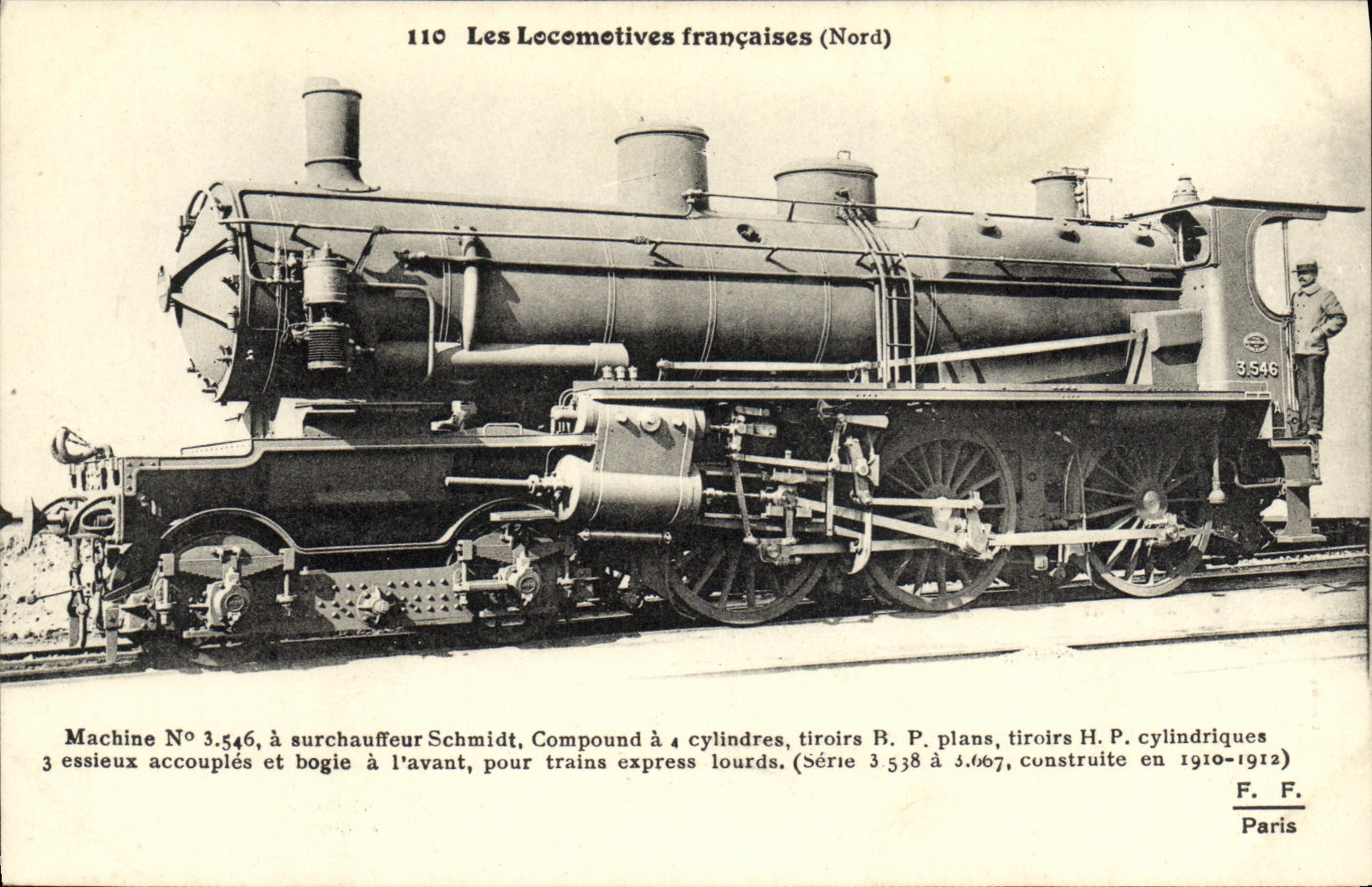 VINTAGE POSTCARD Locomotive Train Machine 3546 has Schmidt superheater