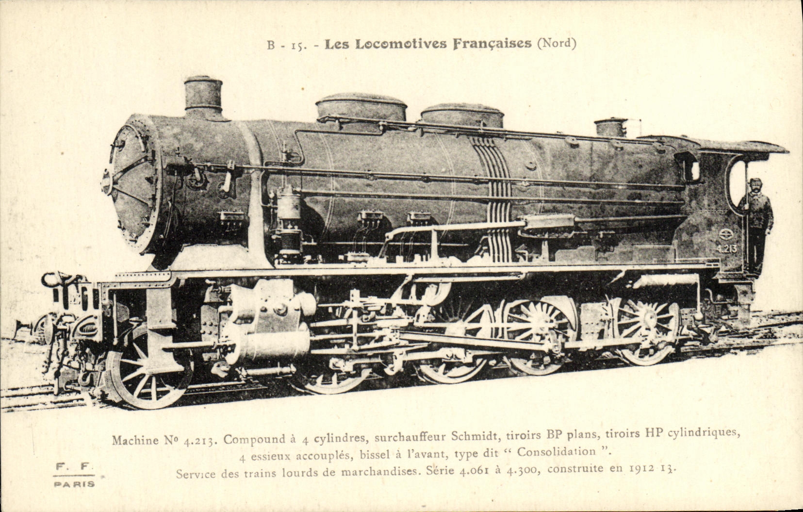 VINTAGE POSTCARD Locomotive Train Machine 4213