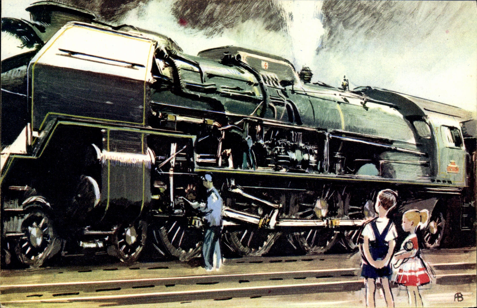 CPA Train Locomotive a vapeur Type 241 P