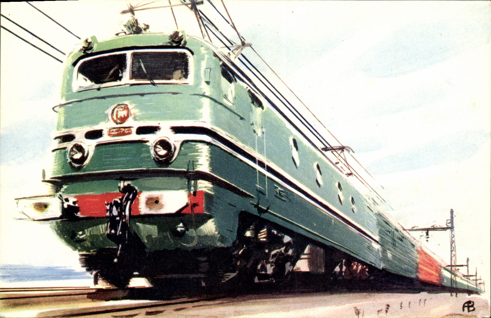 CPA Train Locomotive Type CC 7100 de la SNCF