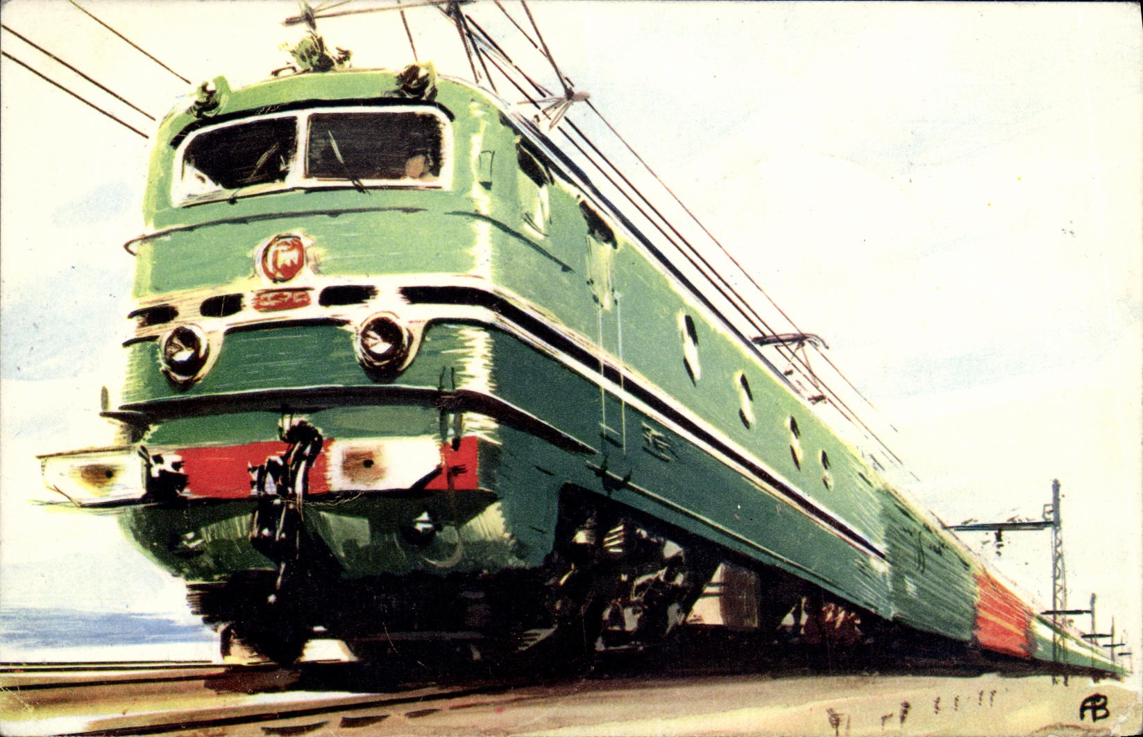 CPA Train Locomotive electrique CC 7100 de la SNCF