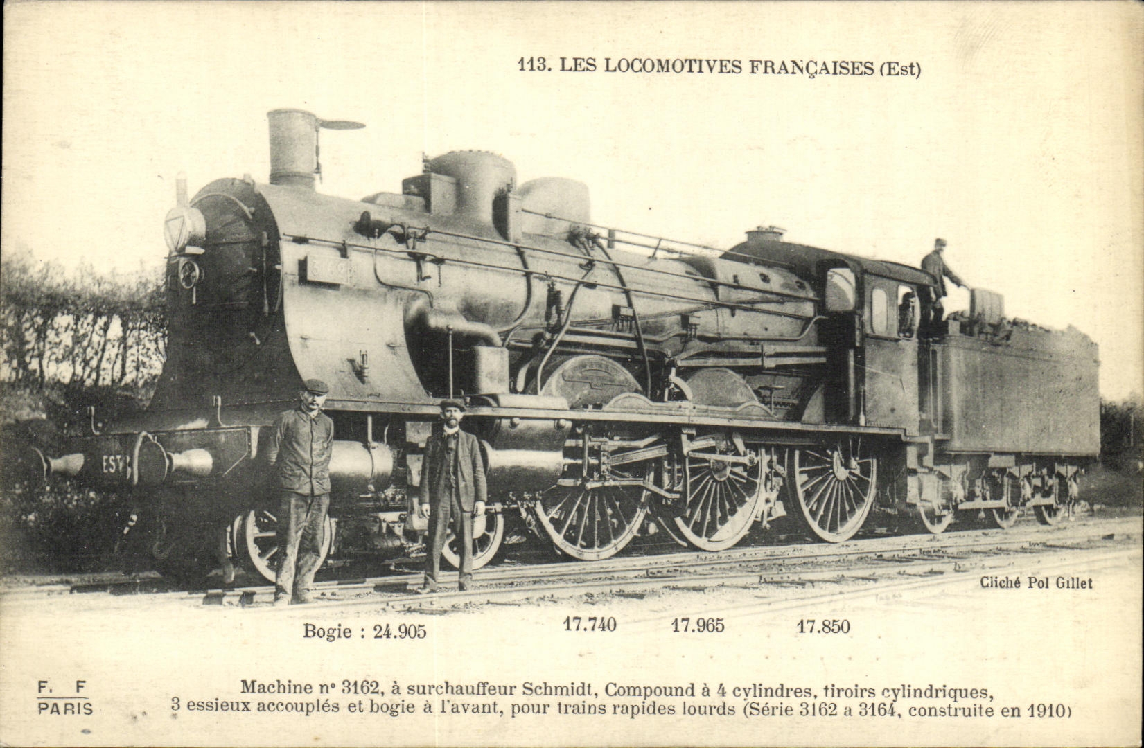 CPA Train Locomotive Machine 3162