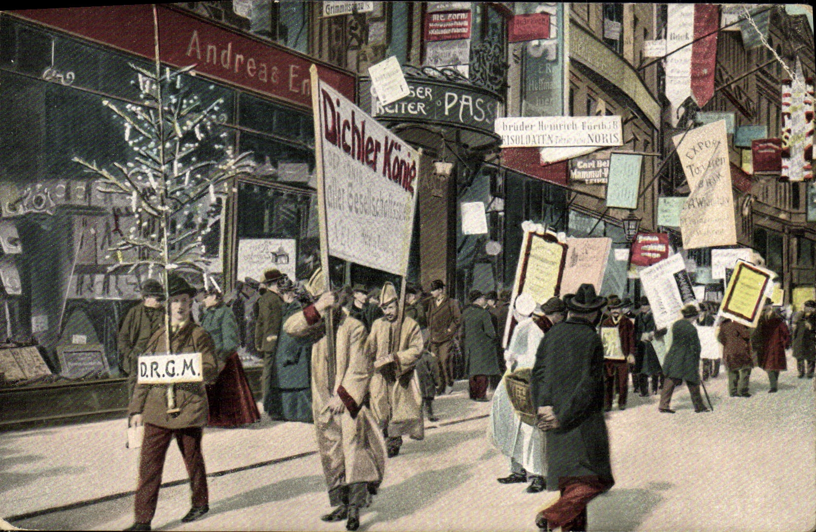 VINTAGE POSTCARD Dichler Konig Lepizig Demonstration