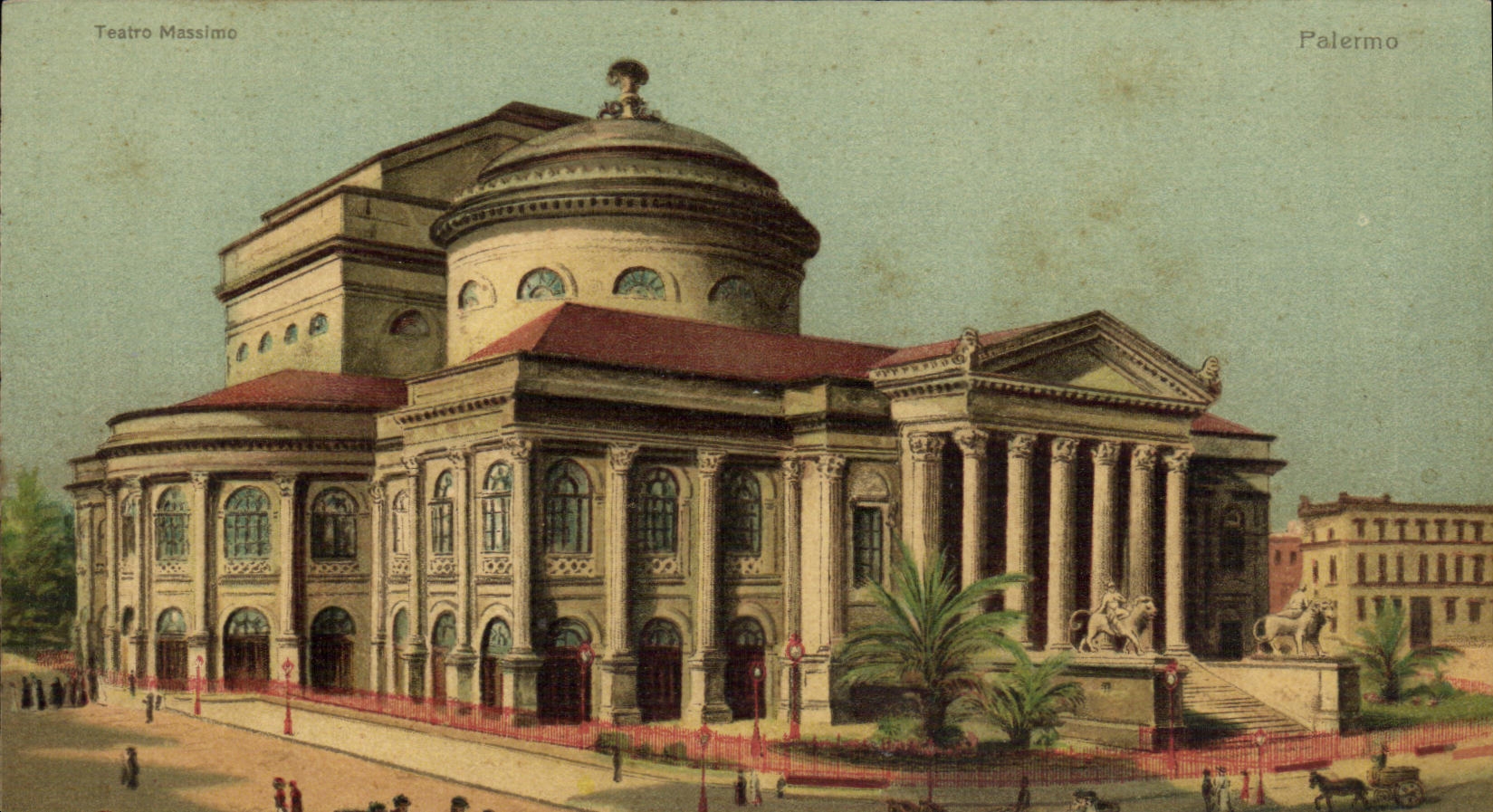 VINTAGE POSTCARD Palermo Teatro Massimo