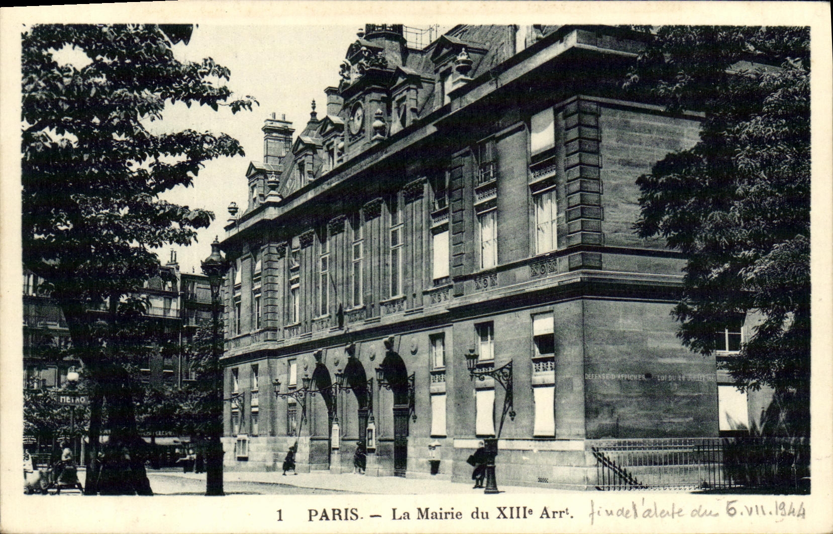 VINTAGE POSTCARD Paris Marie of 13th