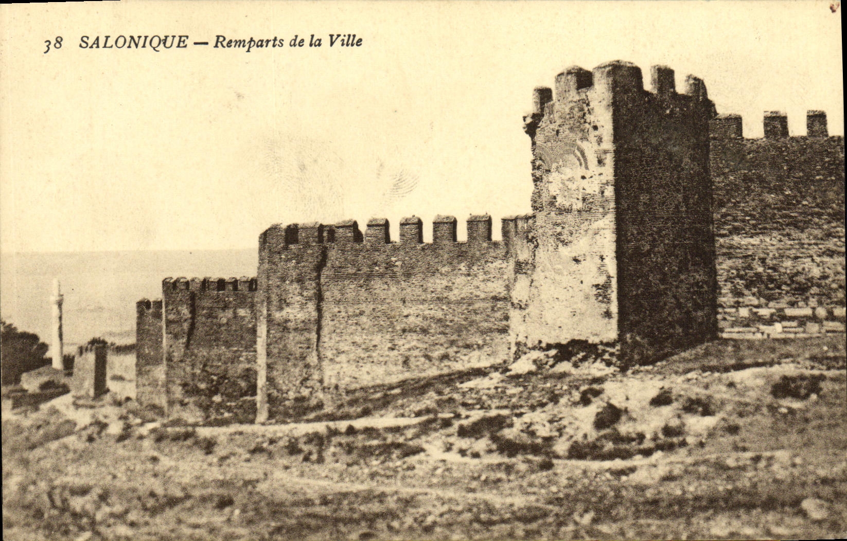 VINTAGE POSTCARD Greece Salonique Walls of the city