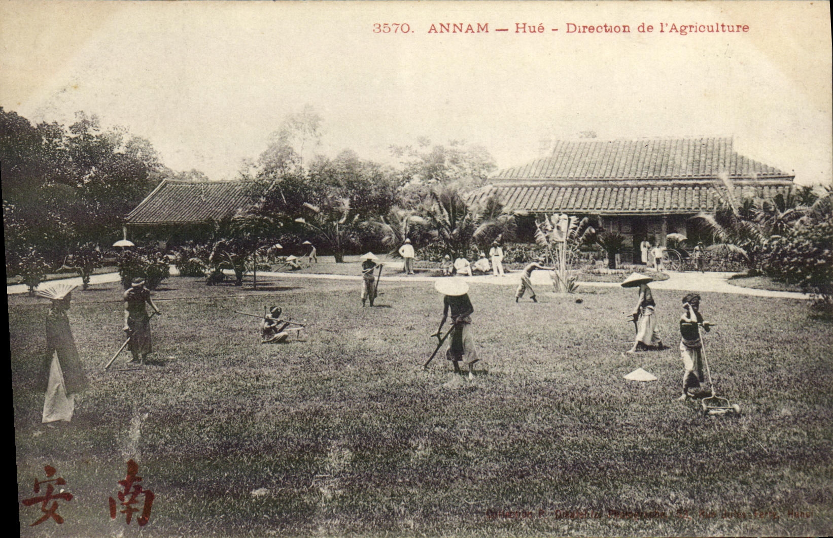 VINTAGE POSTCARD Indo-China annam Hoots Direction of agriculture