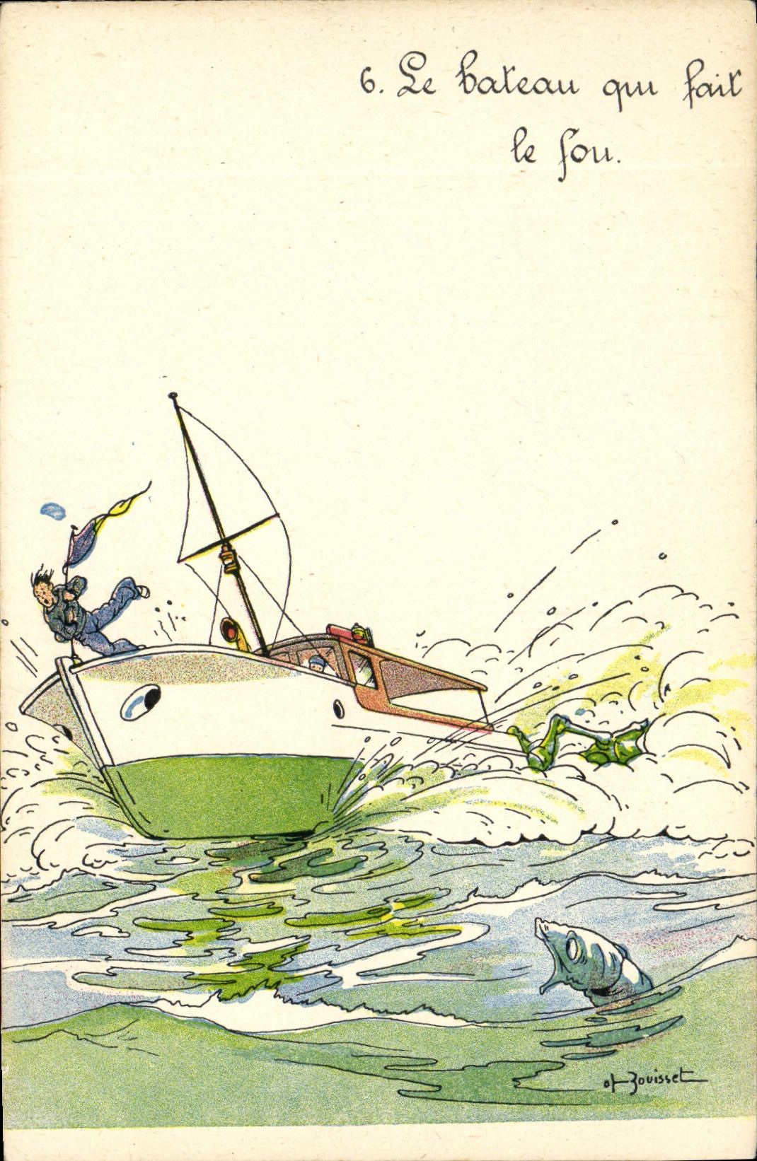 VINTAGE POSTCARD Boat the boat which makes the insane one