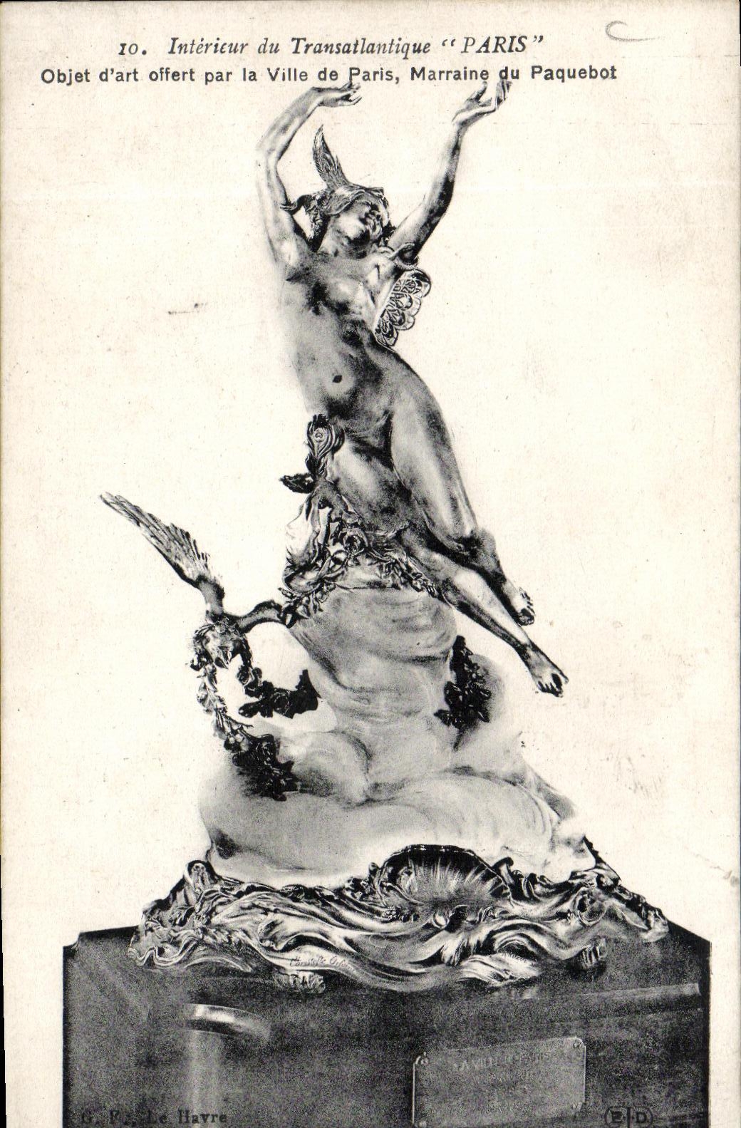 CPA Bateau Interieur du transatlantique Paris 