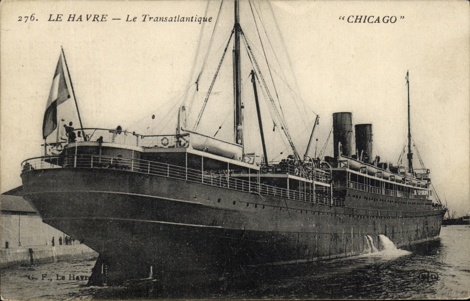 CPA Bateau Le Havre Transatlantique Chicago 