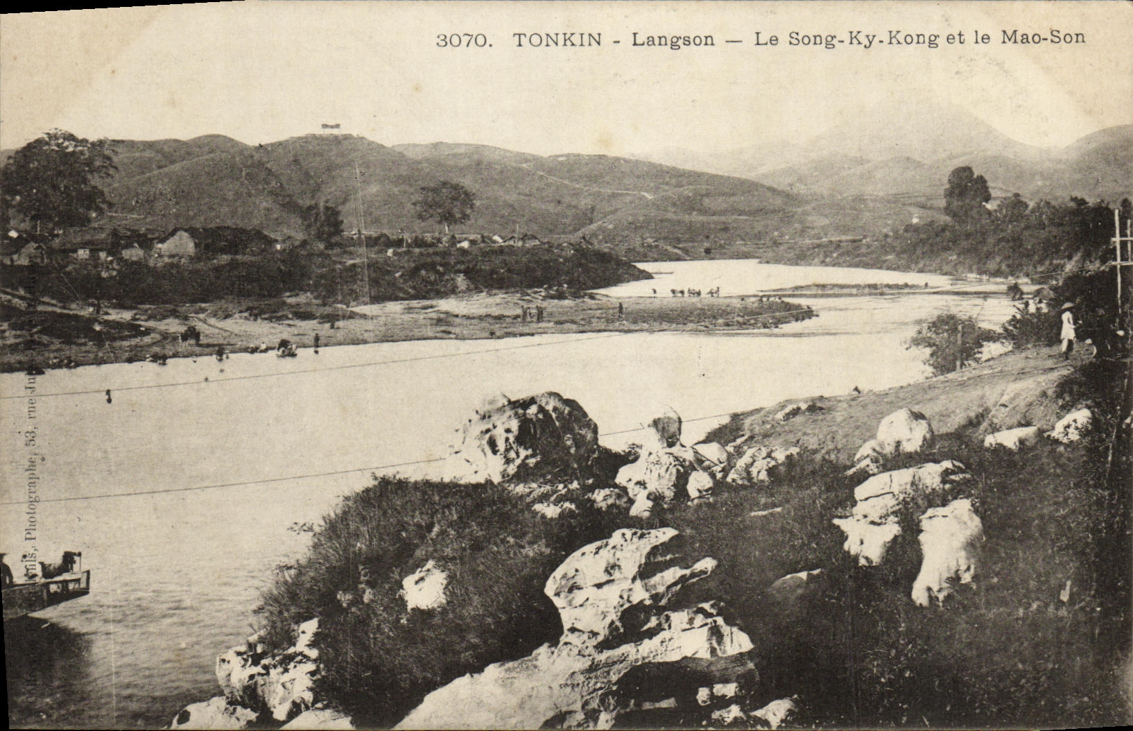 Canción KY Kong de Tonkin Langson de la POSTAL de la VENDIMIA y sonido de Mano