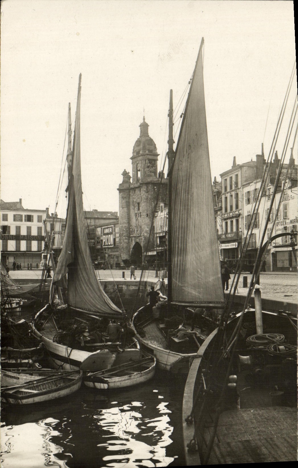 Real photo Boats of La Rochelle sin