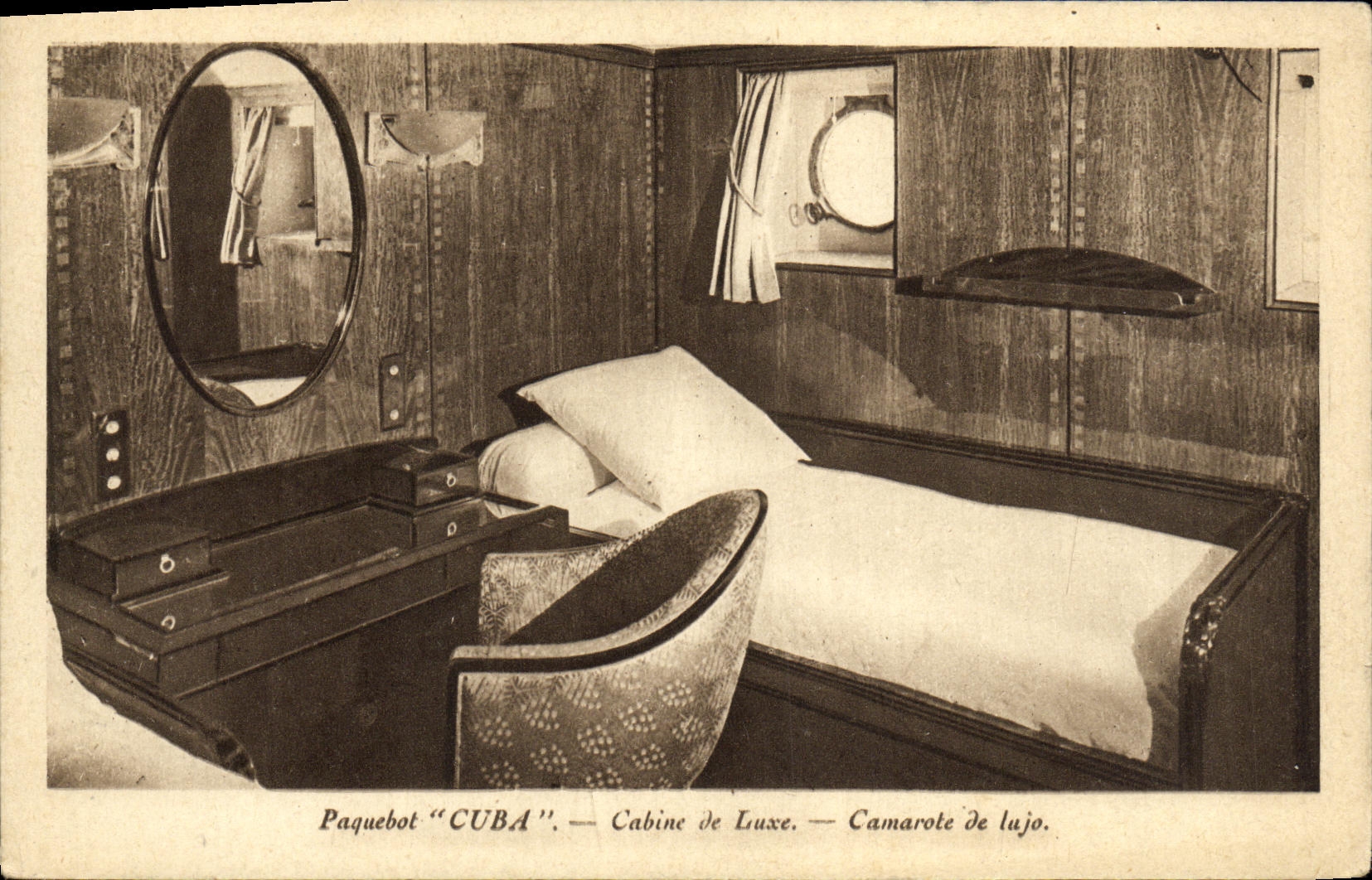 CPA Bateau Paquebot Cuba Cabine de Luxe jo