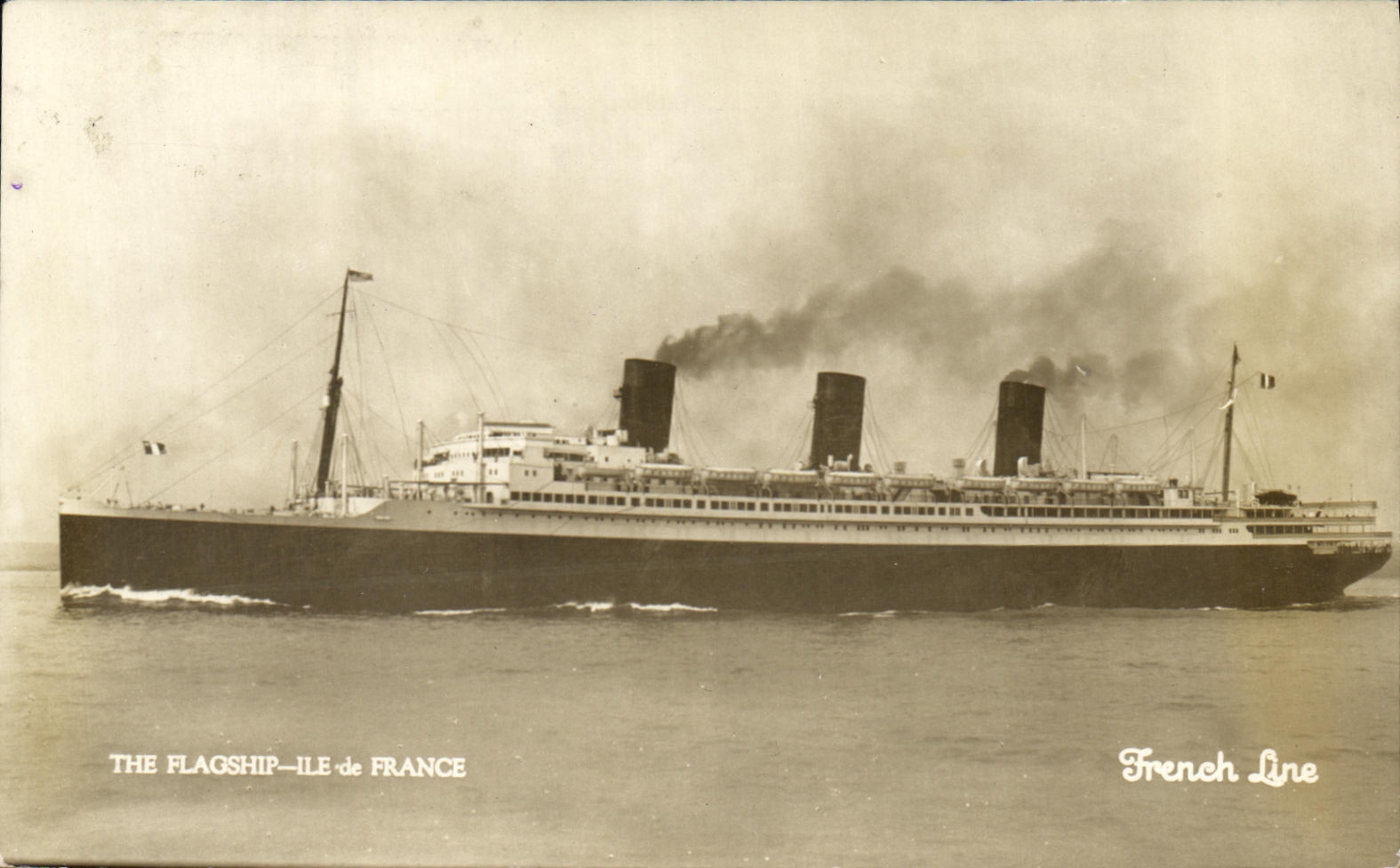 CPA Bateau Ile de France French Line 