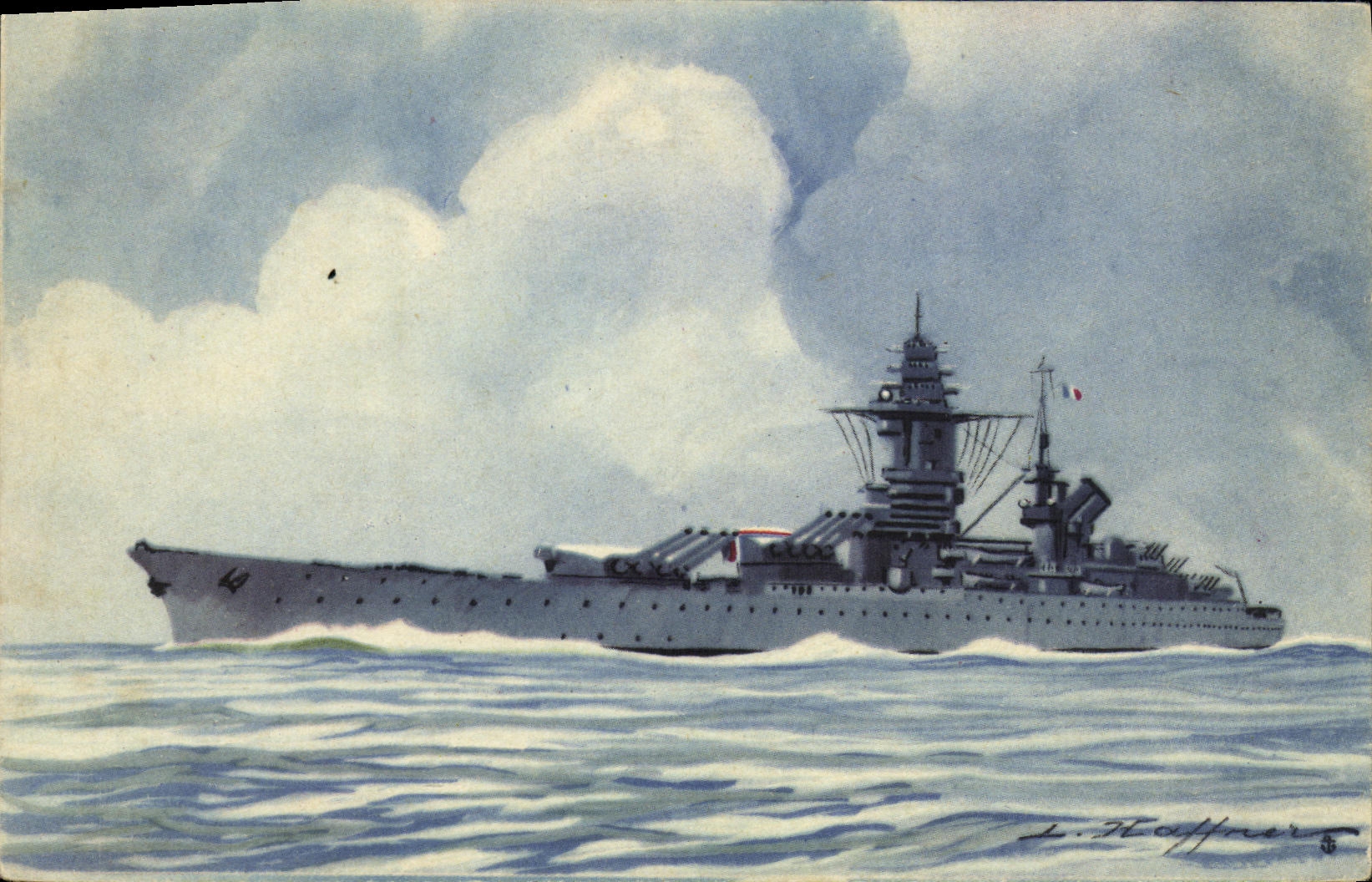 VINTAGE POSTCARD Bateau Armours Richelieu Haffner