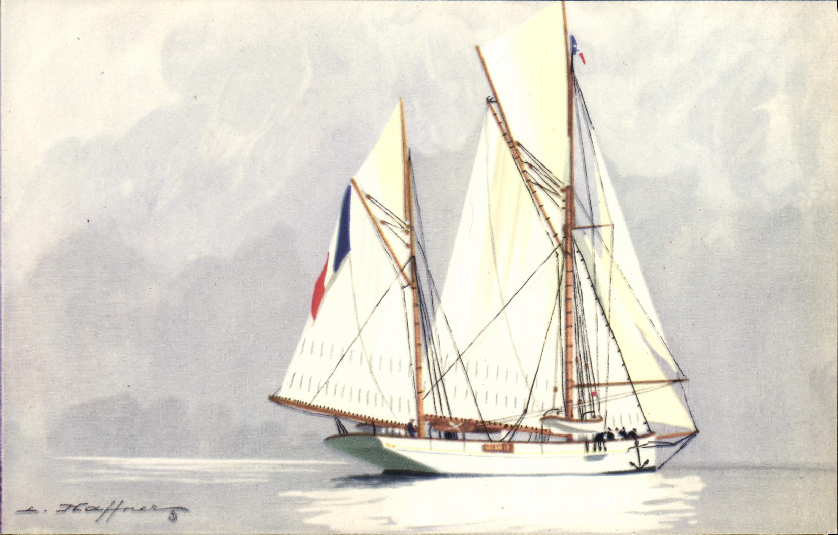 CPA Bateau Haffner Yacht Encalmine Ketch de croisiere
