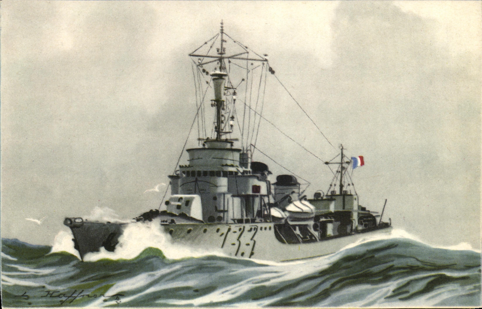 CPA Bateau Haffner Torpilleur Bombarde