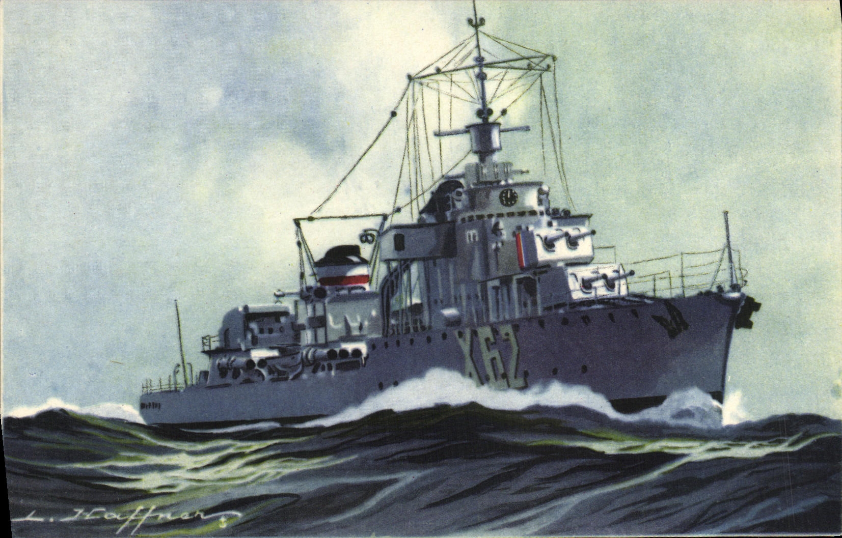 CPA Bateau Haffner Contre Torpilleur Mogador