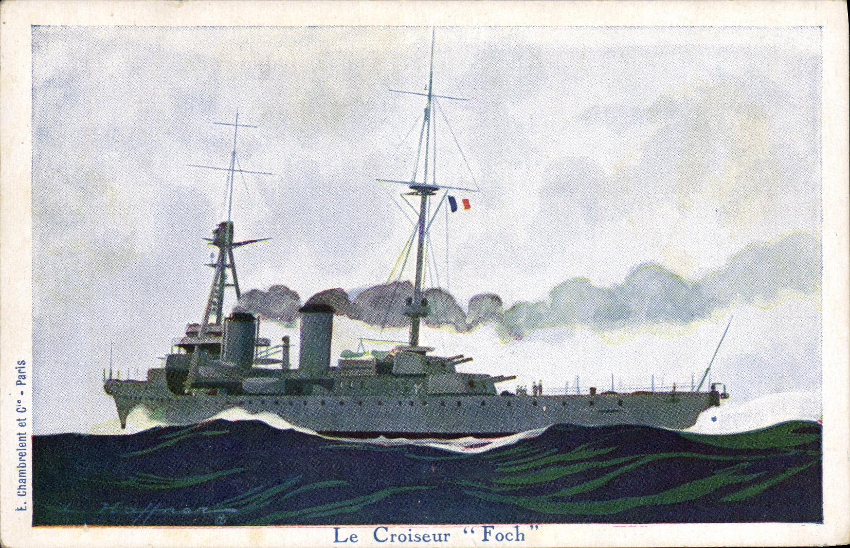 CPA Bateau Haffner Le Croiseur Foch